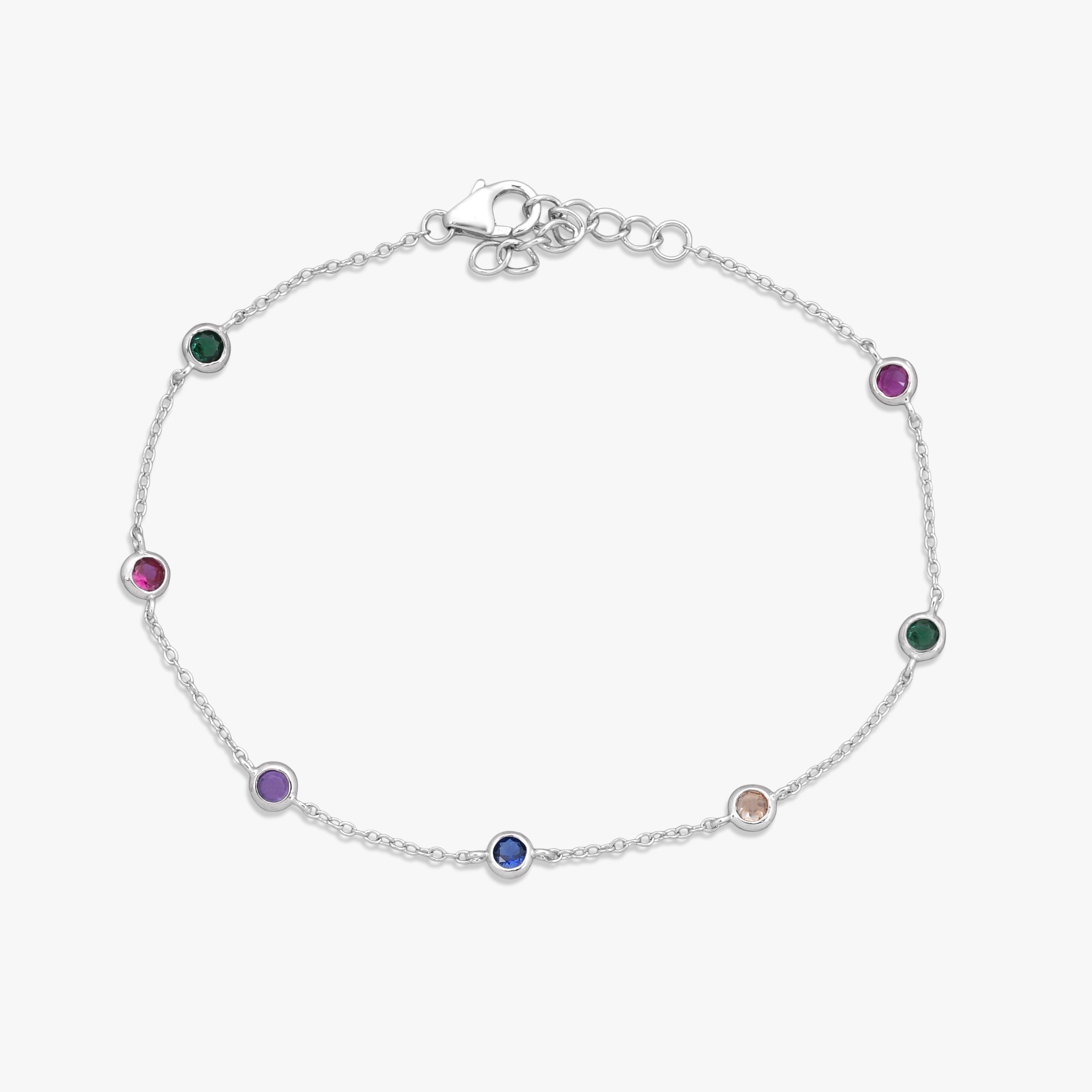 Multi-Gemstone Chain Bracelet