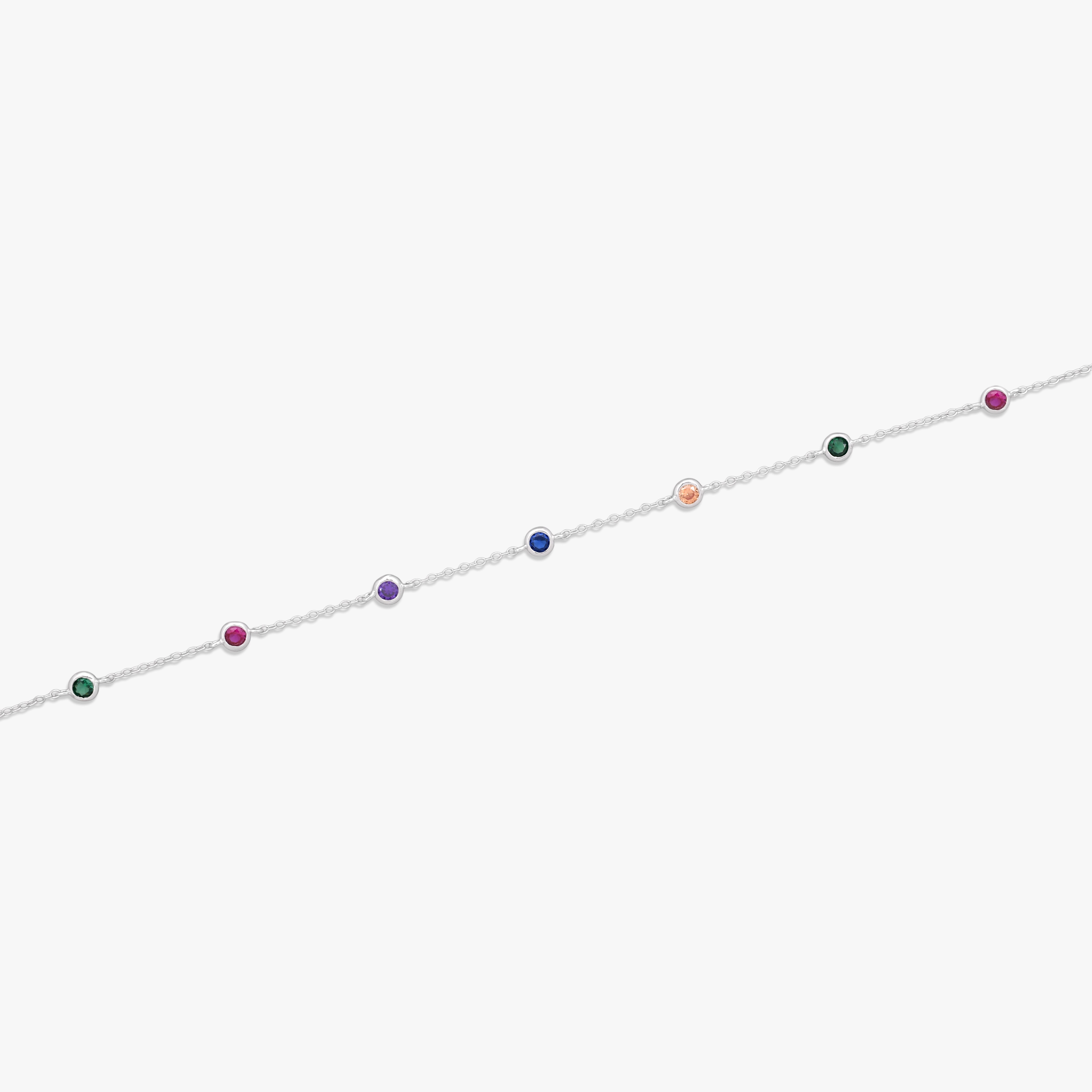 Multi-Gemstone Chain Bracelet