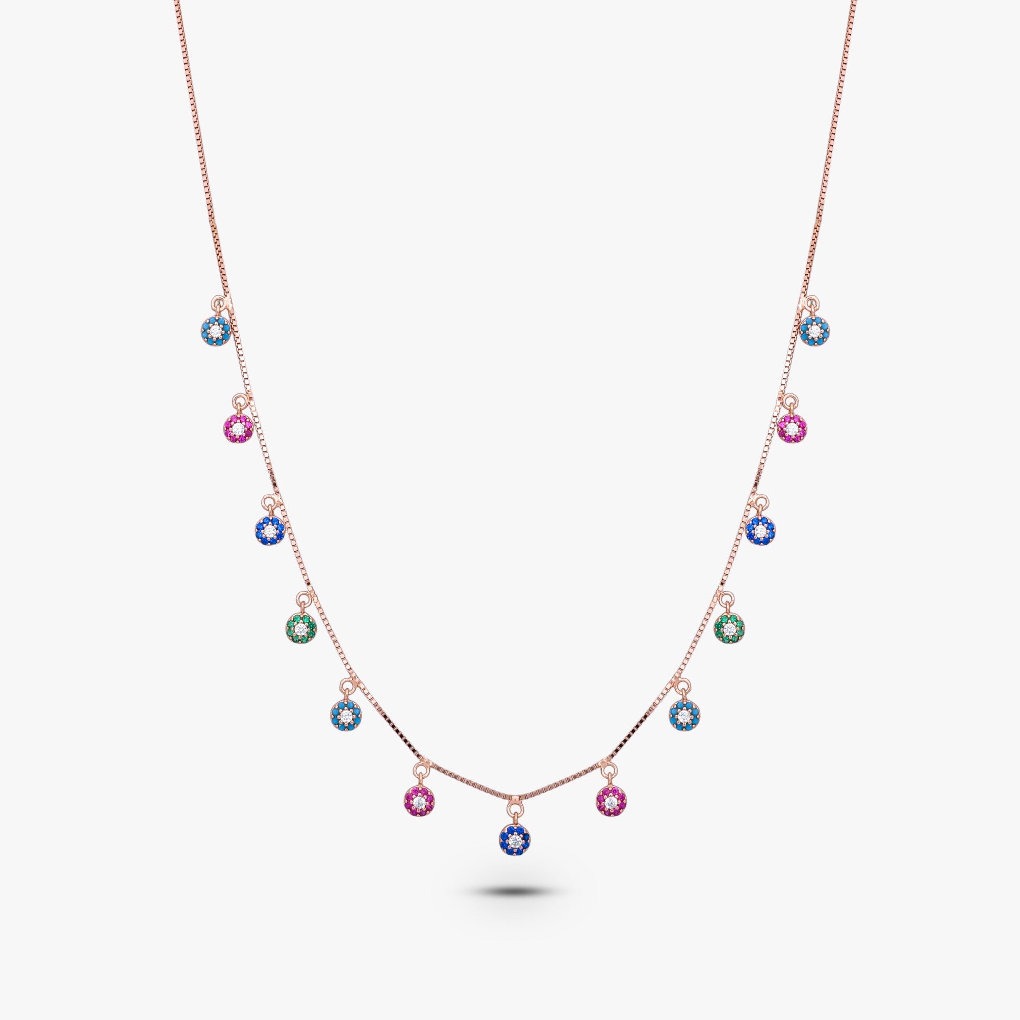 Rainbow Halo Charm Droplet Necklace
