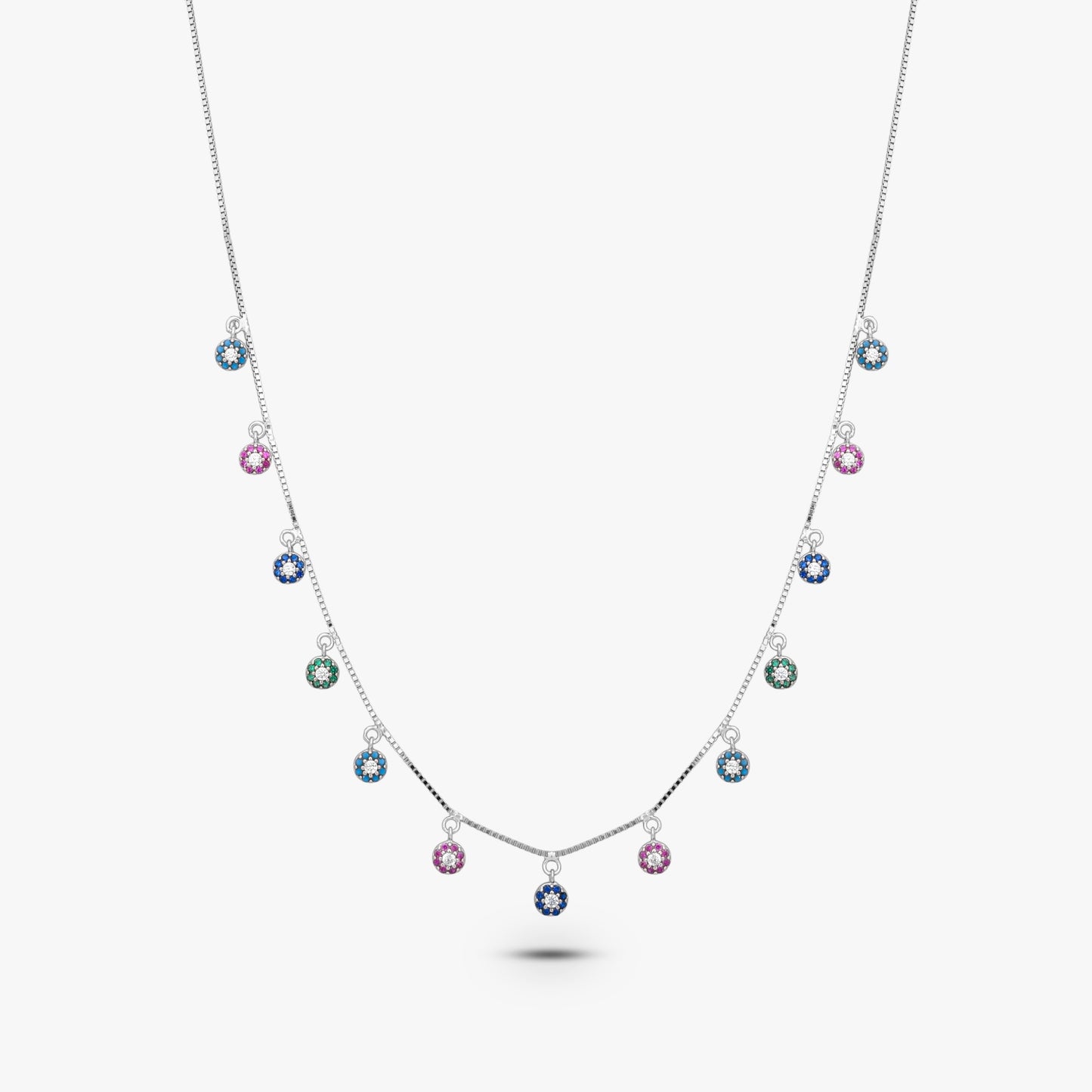 Rainbow Halo Charm Droplet Necklace
