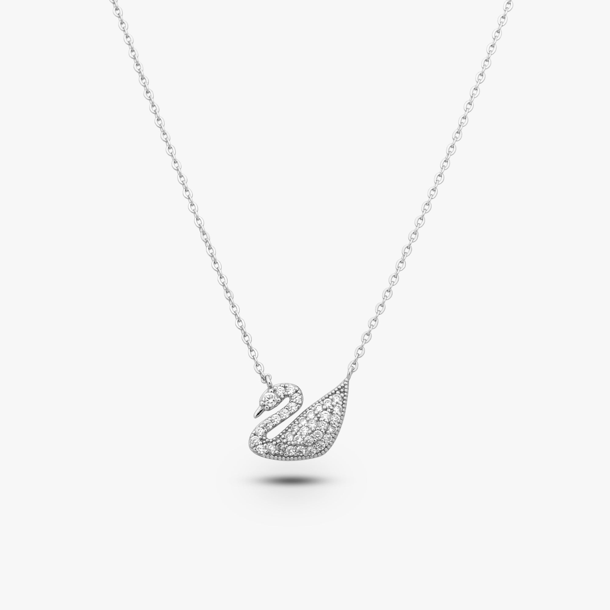 Crystal Pave Majesty Swan Necklace