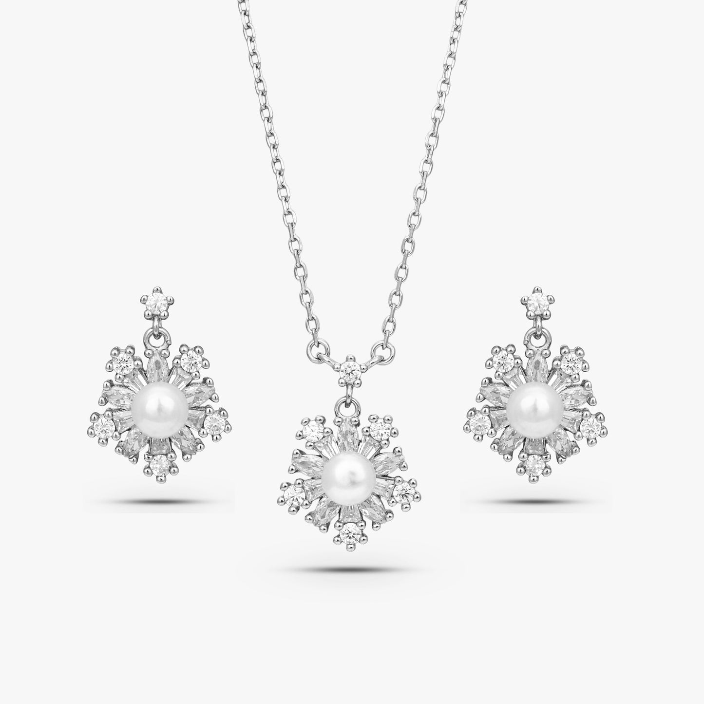 Snowflake Halo Pearl Set