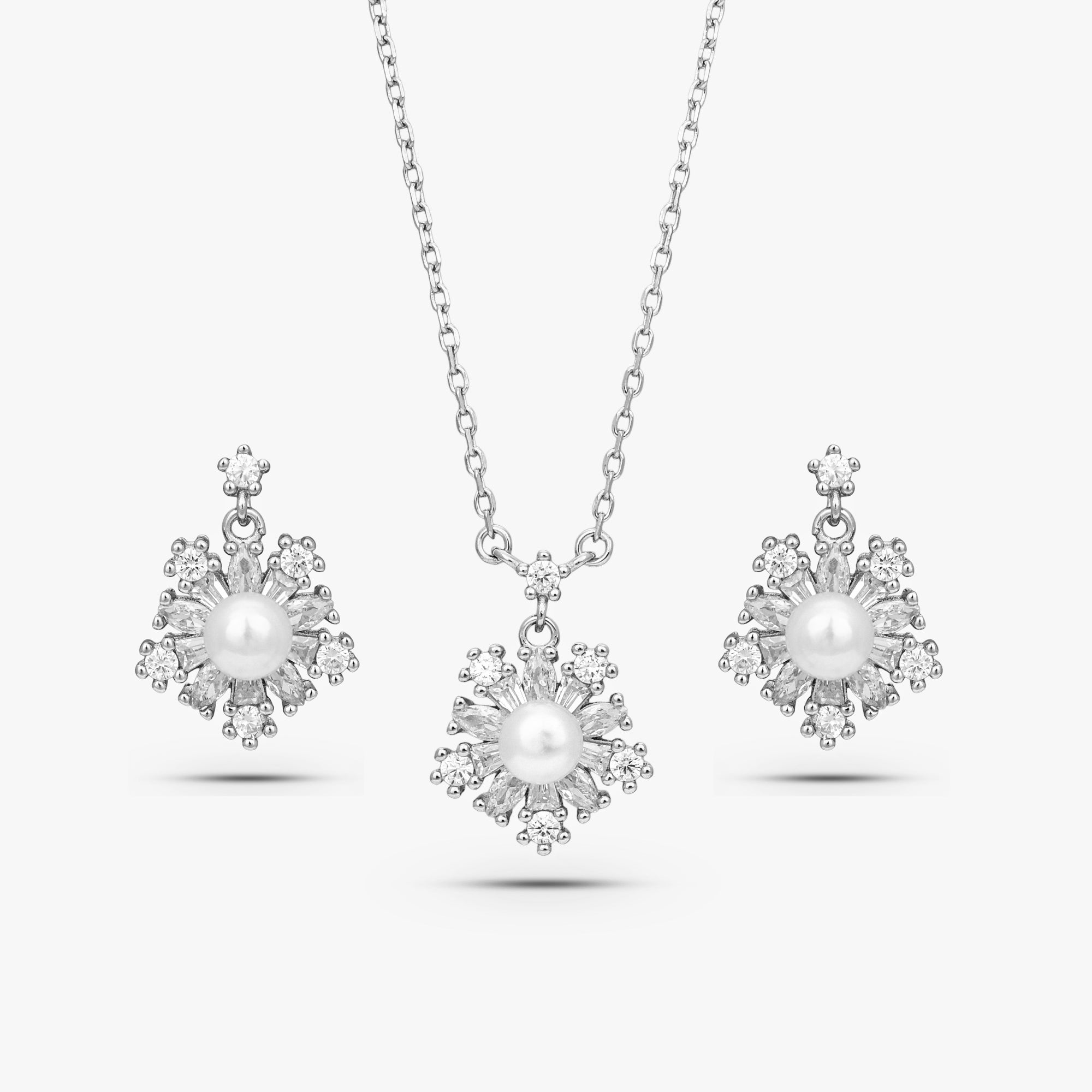 Snowflake Halo Pearl Set