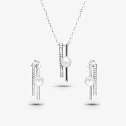 Load image 1 in gallery view. The Linear Pearl Drop Set