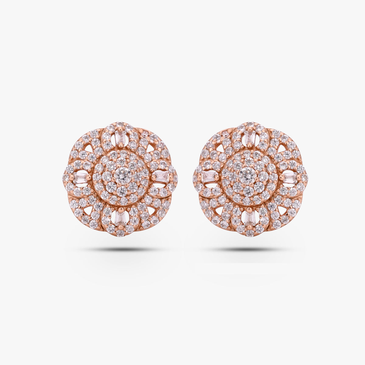 Silver Blossom Cluster Earrings