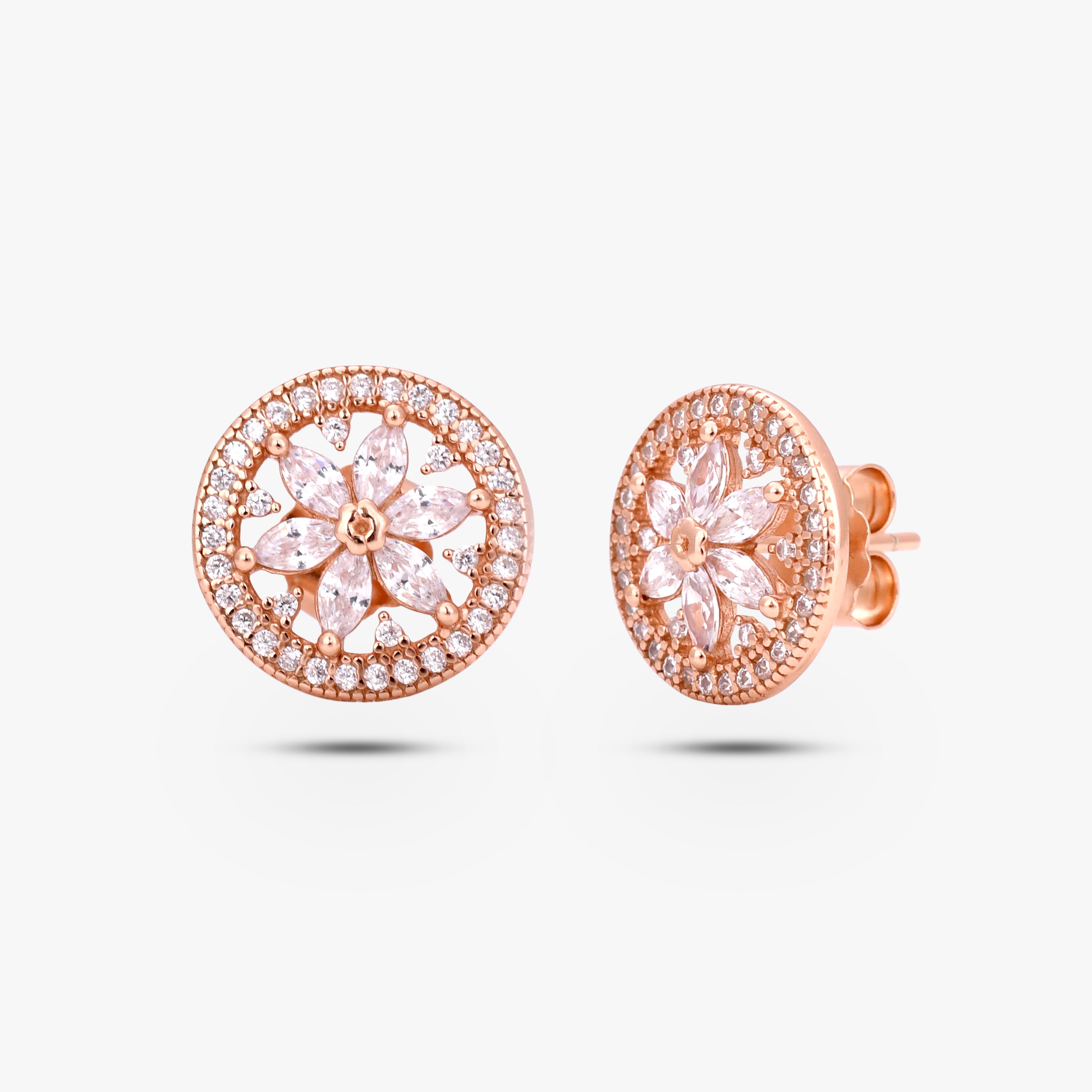 Radiant Flora Solitaire Earrings