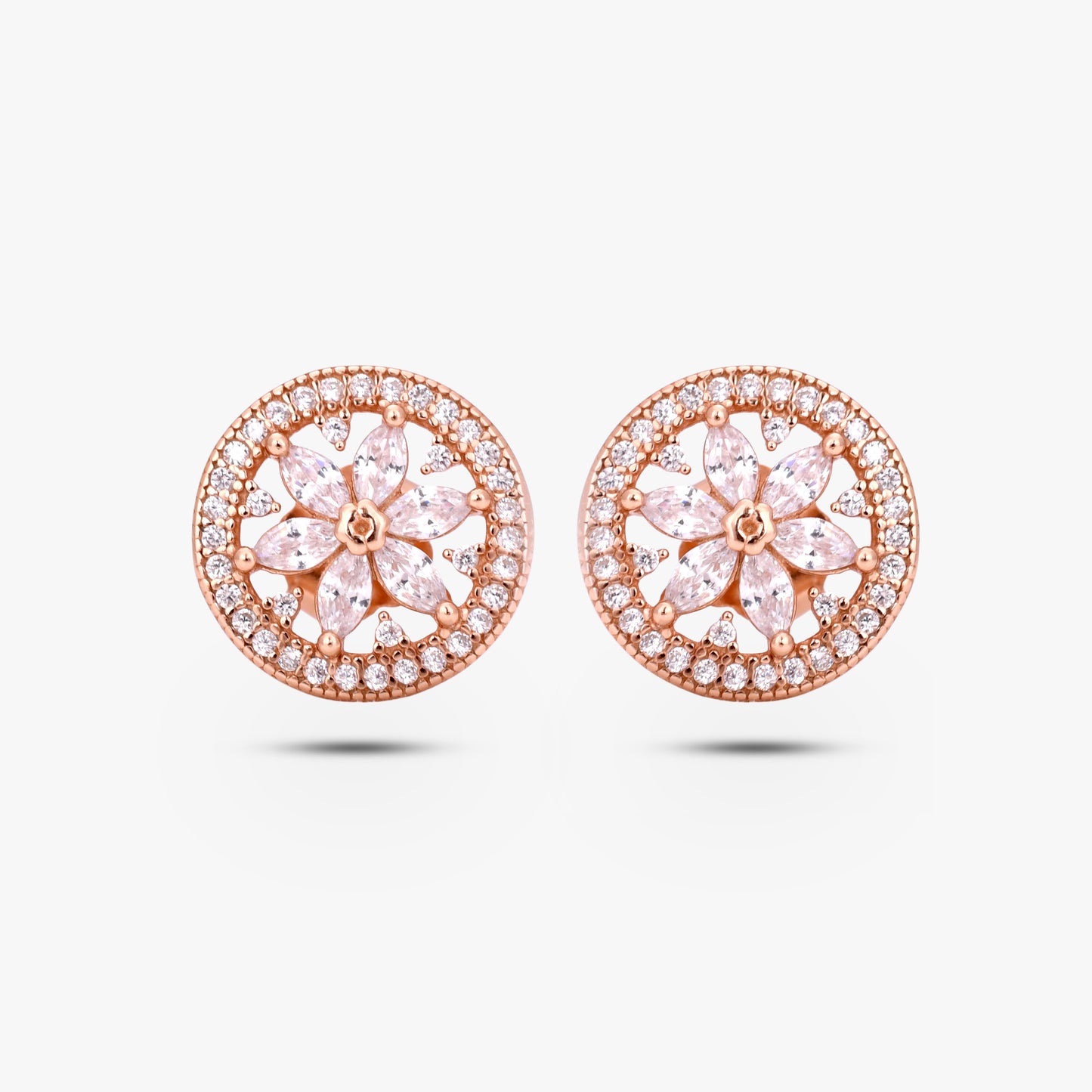 Radiant Flora Solitaire Earrings