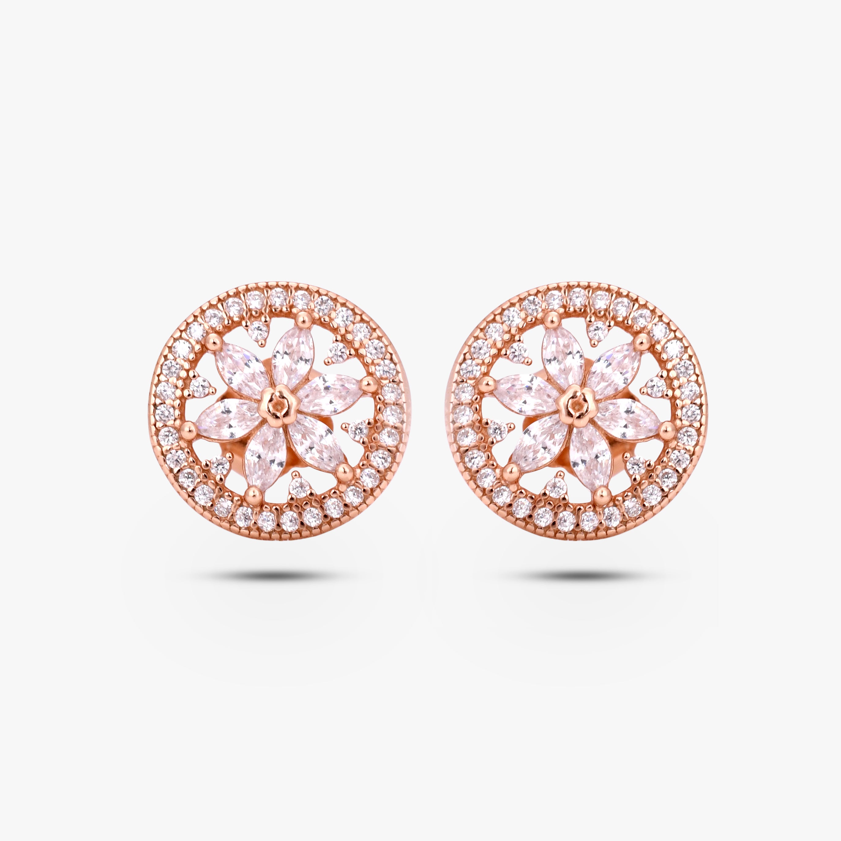 Radiant Flora Solitaire Earrings