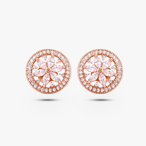 Load image 1 in gallery view. Radiant Flora Solitaire Earrings
