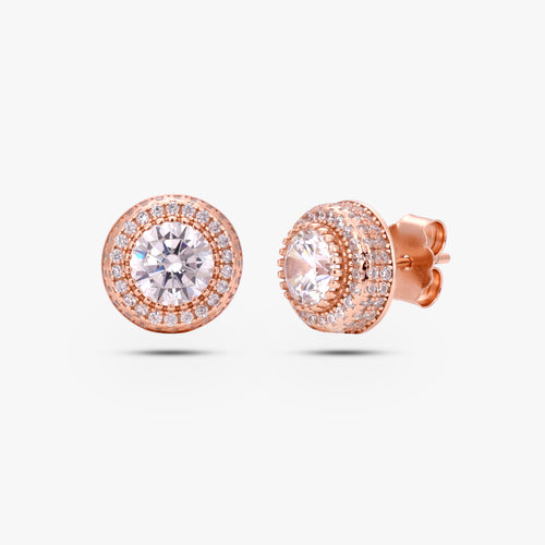 Load image 1 in gallery view. The Rose Blush Halo Studs
