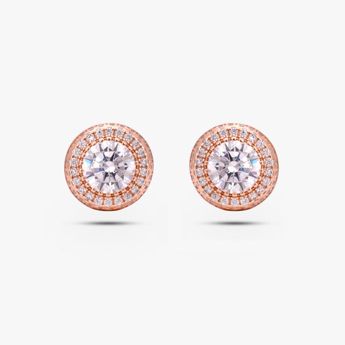 Load image 1 in gallery view. The Rose Blush Halo Studs