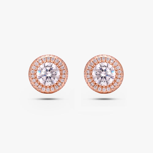 Load image 1 in gallery view. The Rose Blush Halo Studs