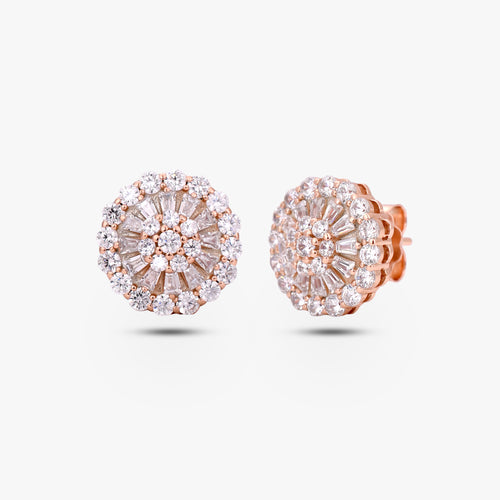 Load image 1 in gallery view. Radiant Rose Grand Cluster Studs