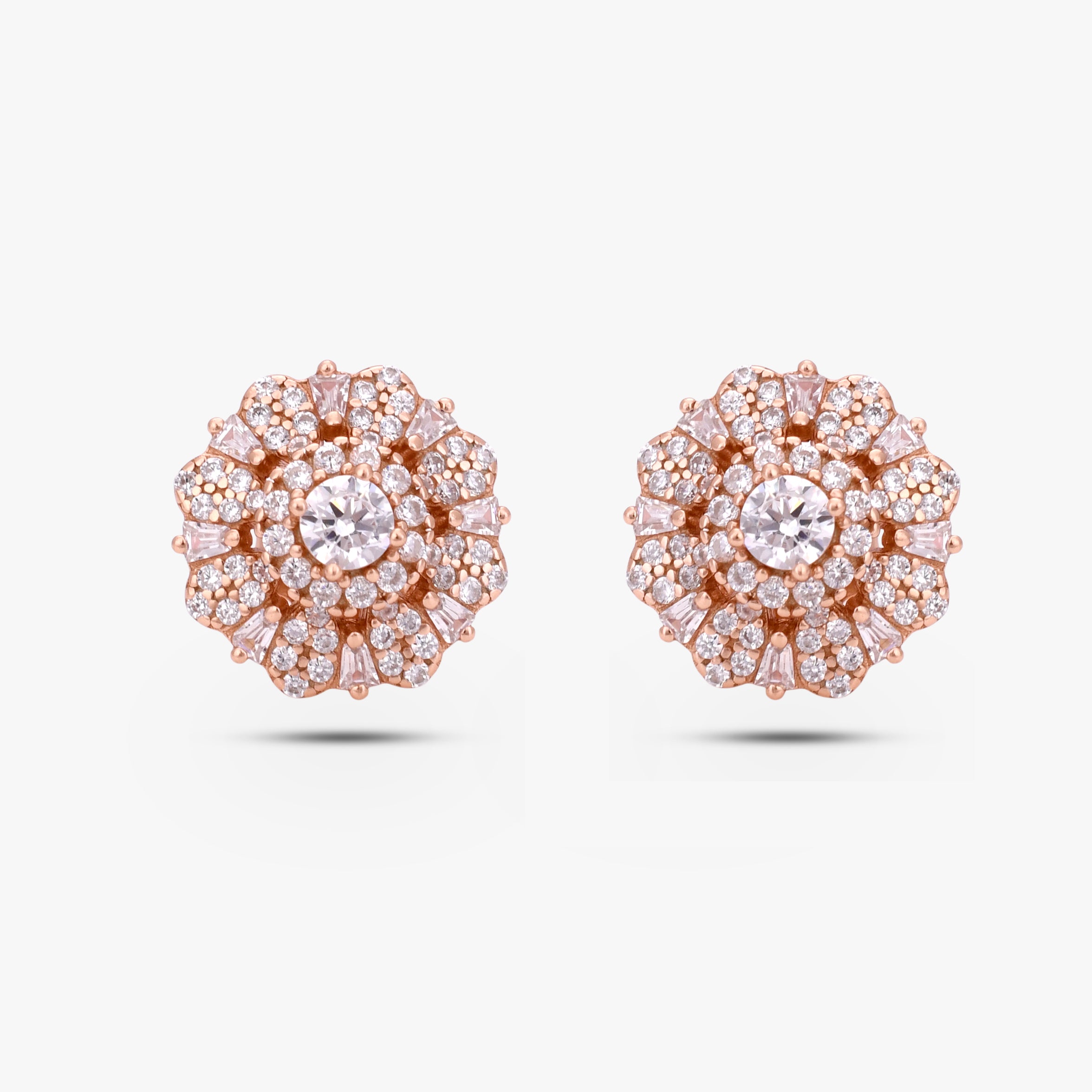 Stellar Halo Solitaire Earrings