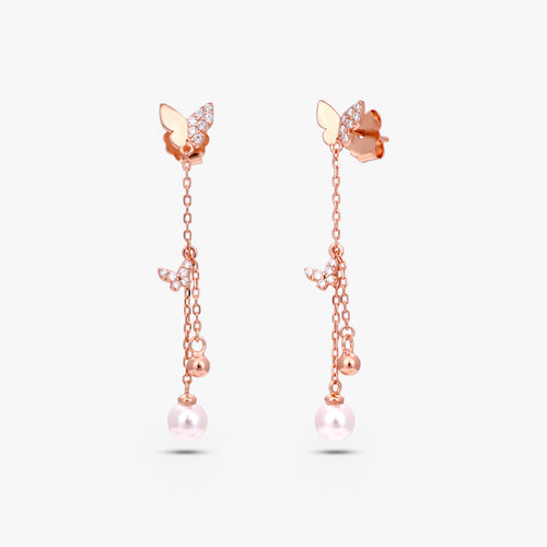 Load image 1 in gallery view. Fluttering Grace Chain Earrings