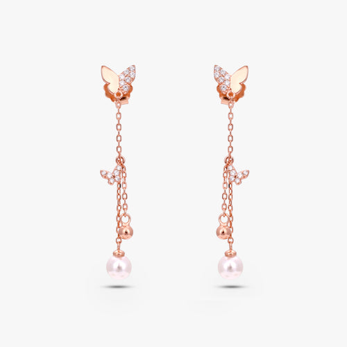 Load image 1 in gallery view. Fluttering Grace Chain Earrings