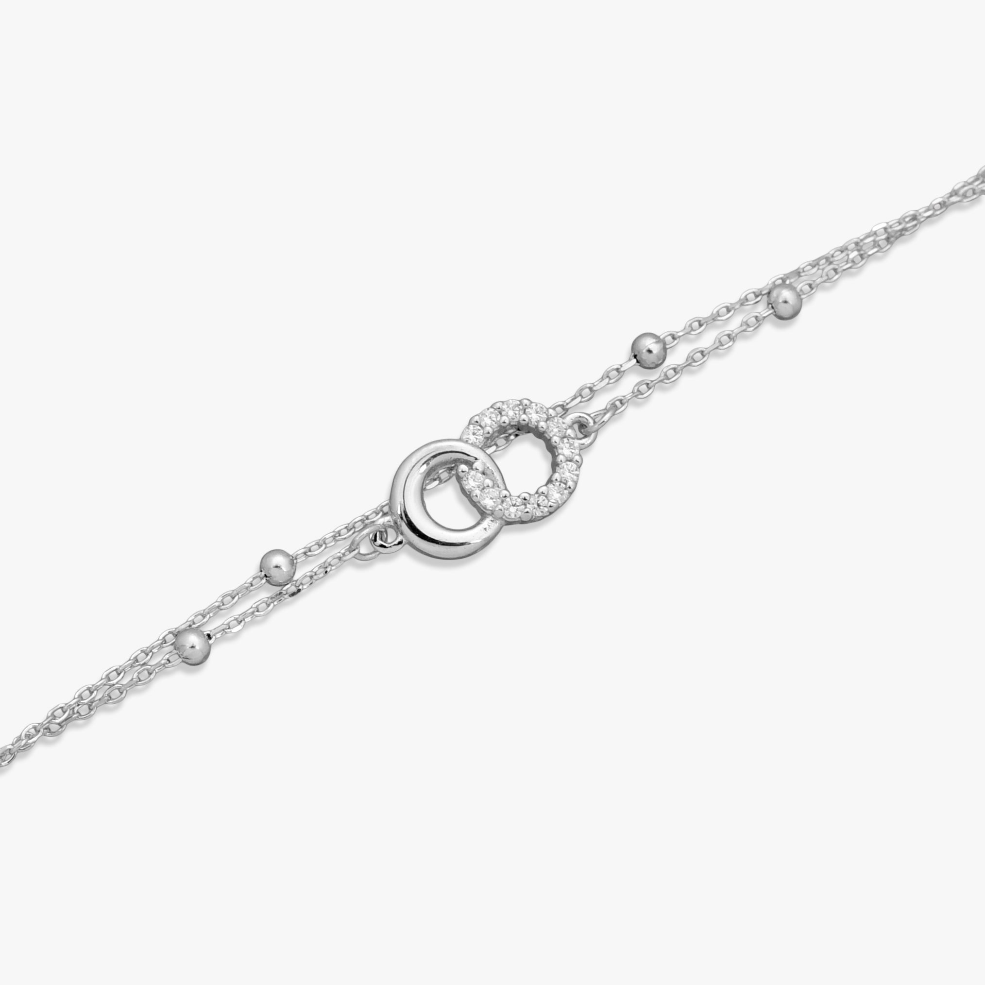 Interlocked Circle Silver Bracelet