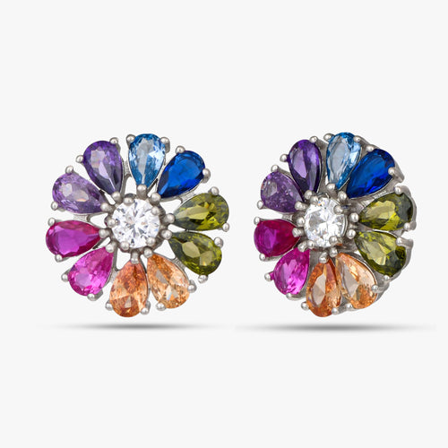 Load image 1 in gallery view. Rainbow Petal Blossom Studs