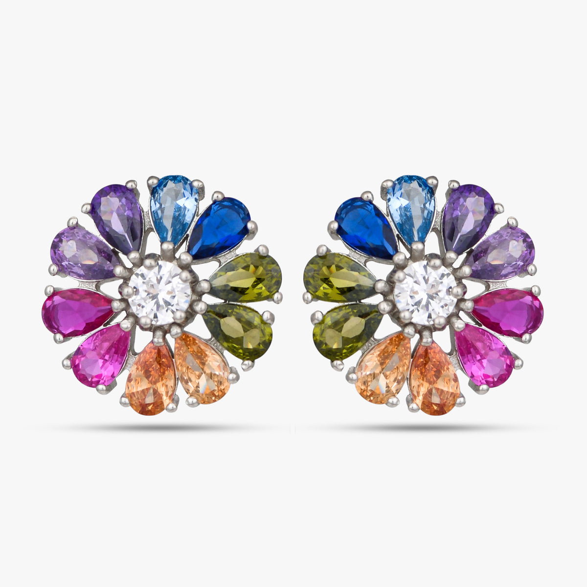 Rainbow Petal Blossom Studs