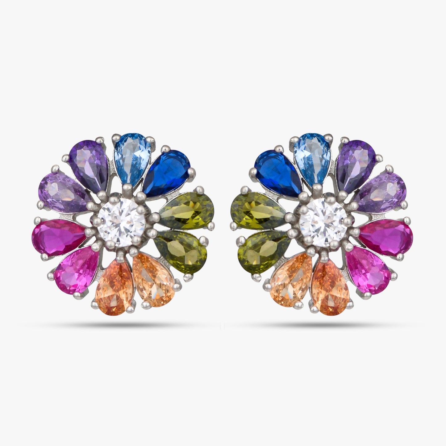 Rainbow Petal Blossom Studs