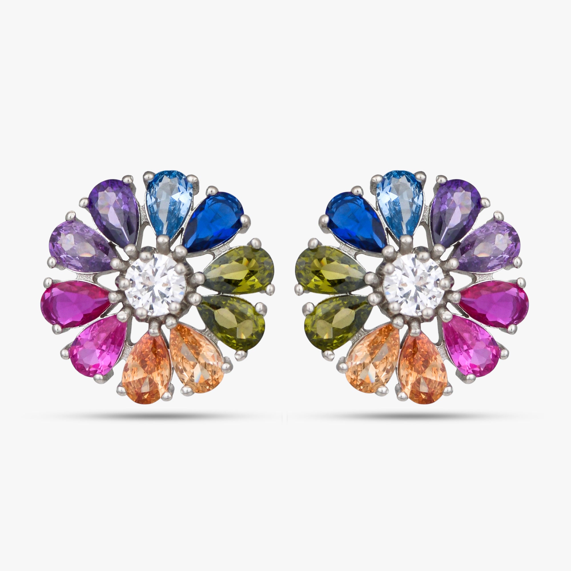 Rainbow Petal Blossom Studs