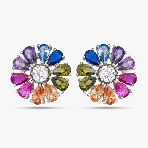 Load image 1 in gallery view. Rainbow Petal Blossom Studs