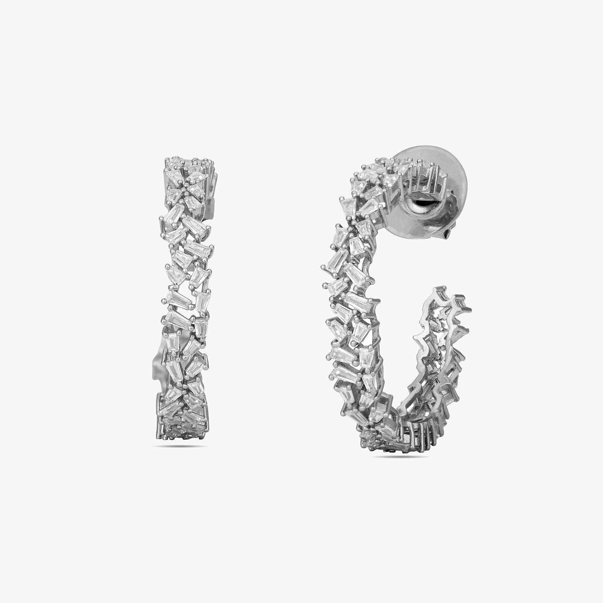 Baguette Mosaic Hoop Earrings