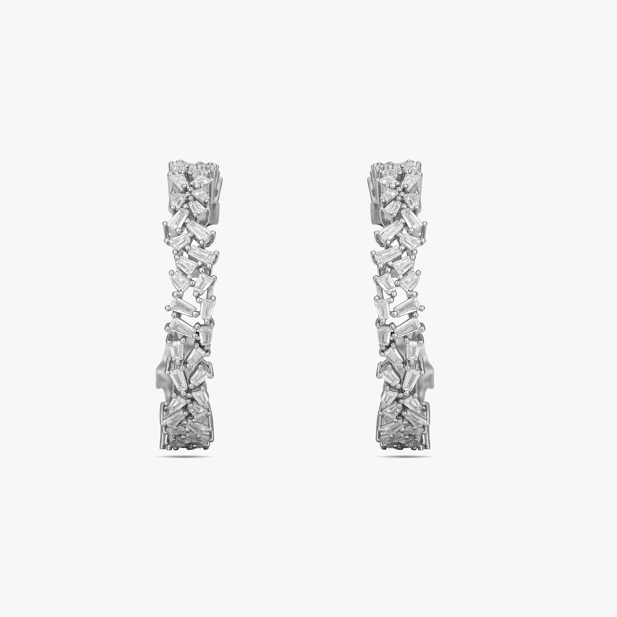 Baguette Mosaic Hoop Earrings