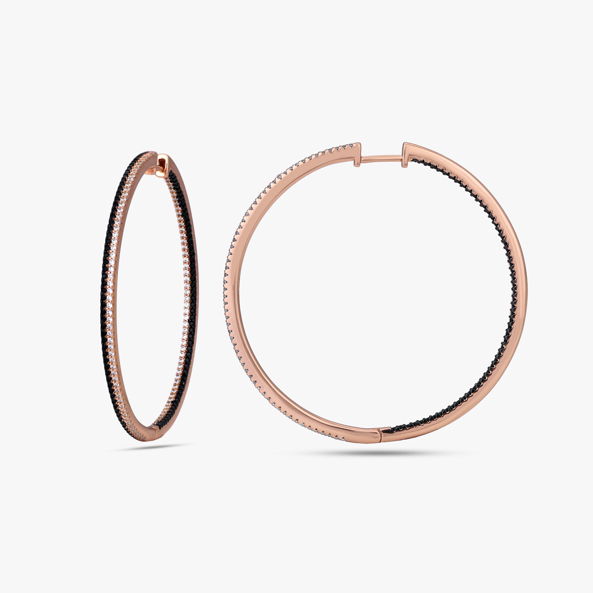 Two-Tone Pavé Hoop Earrings