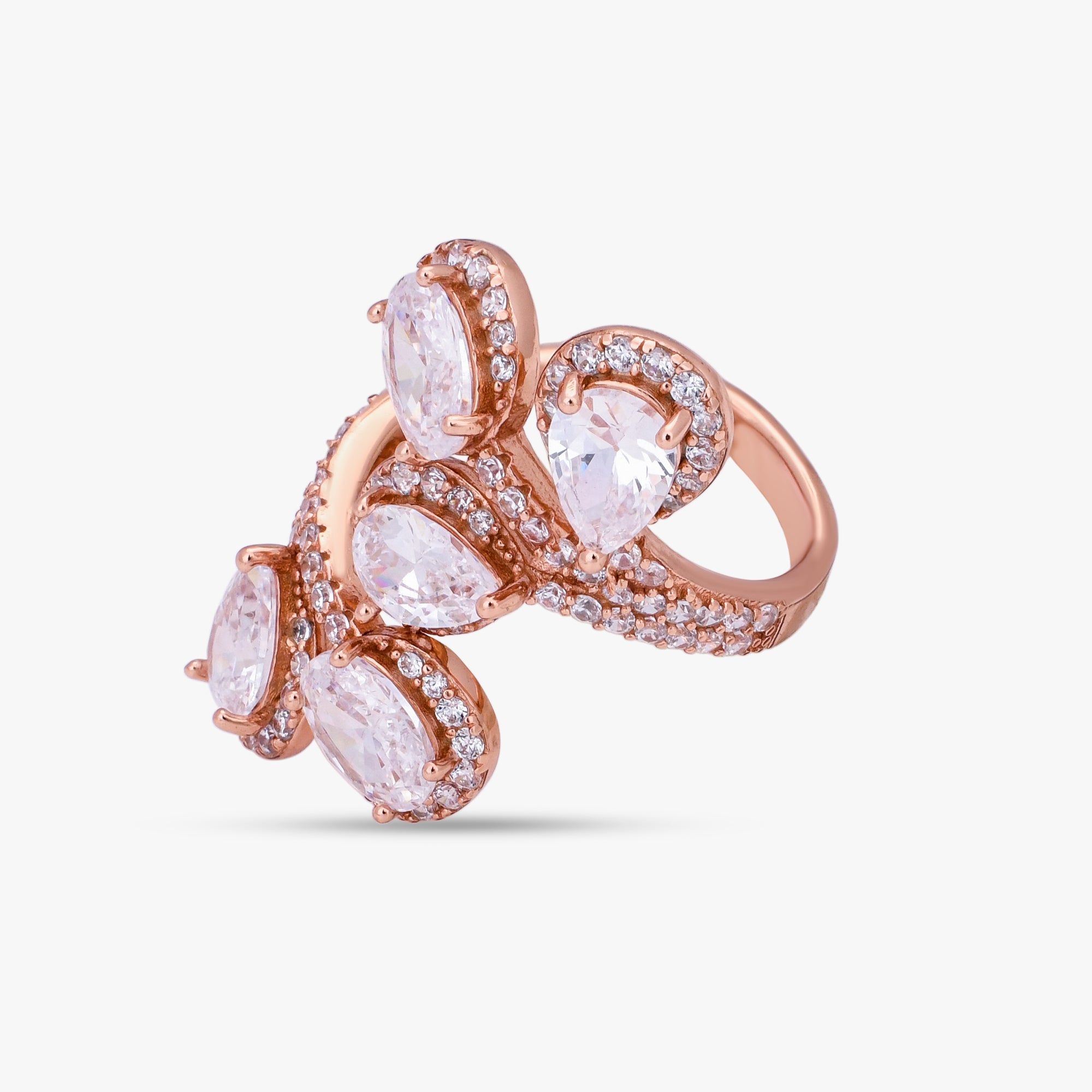 Rose Gold Floral Wrap Ring