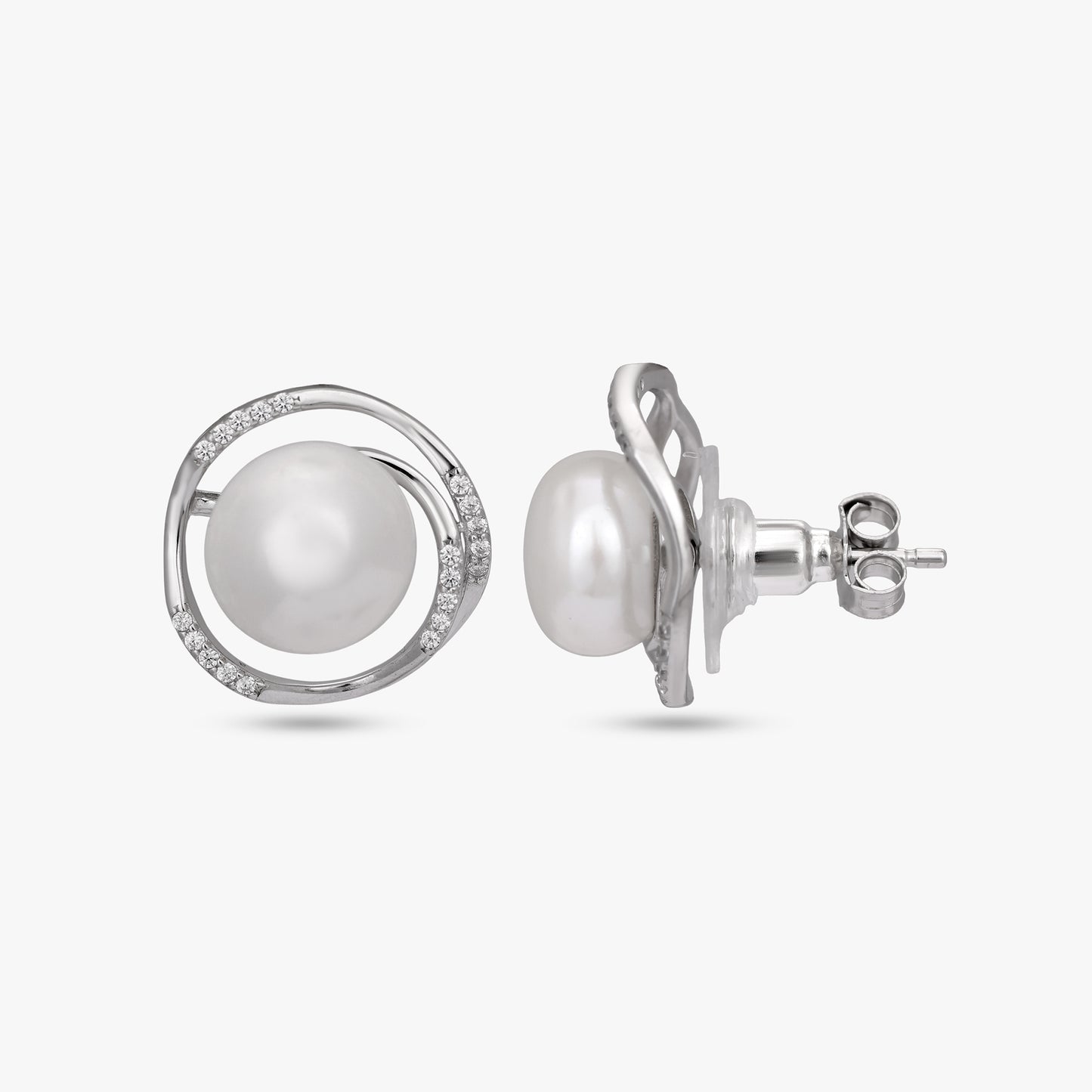 Opium Pearl Swirl Stud Earrings Set