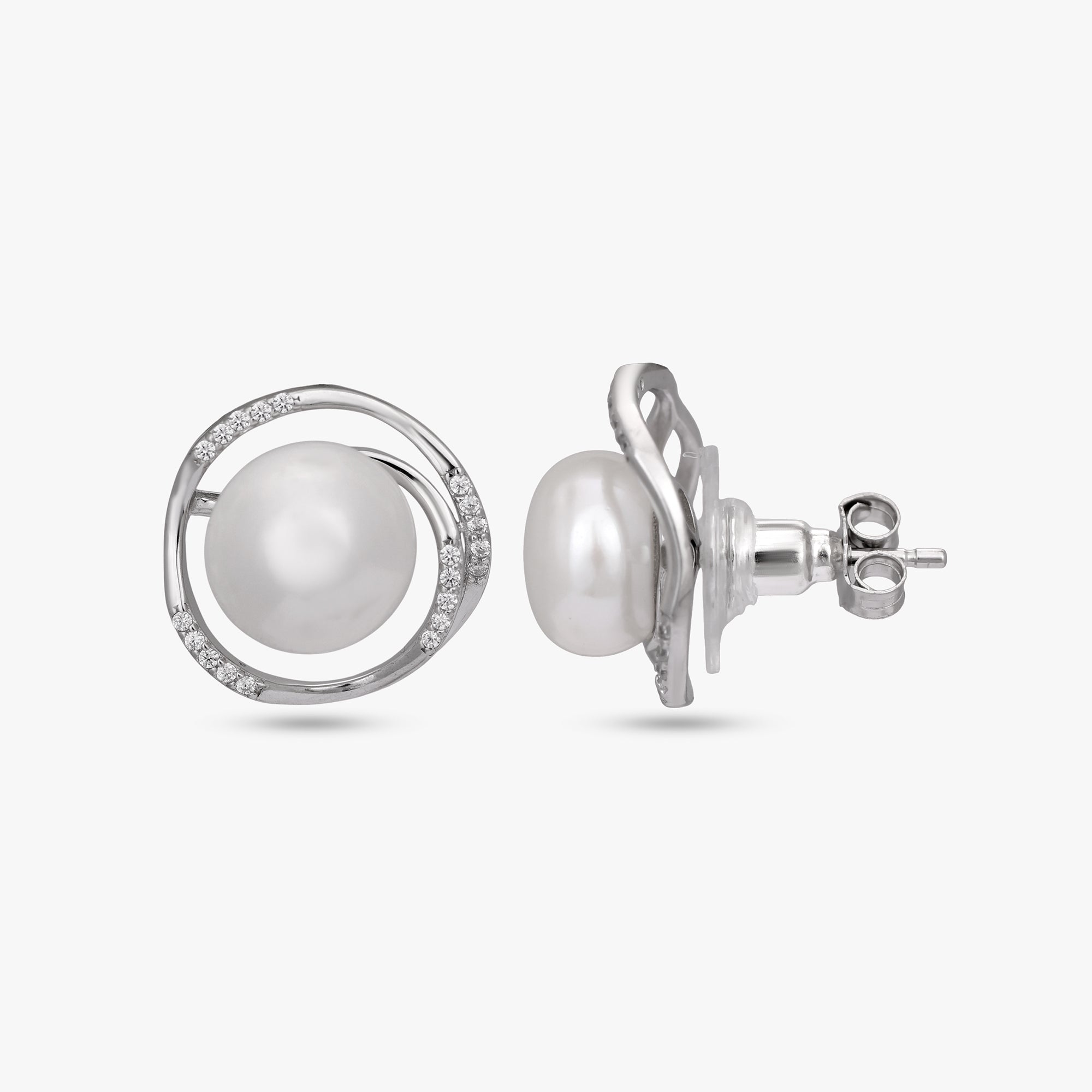 Opium Pearl Swirl Stud Earrings Set