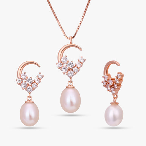 Load image 1 in gallery view. Floral Pearl Jewellery Set