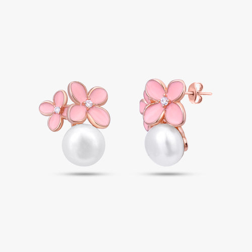 Load image 1 in gallery view. Floral Pearl Jewelry Set