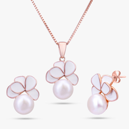 Load image 1 in gallery view. Rose Gold Pearl Set