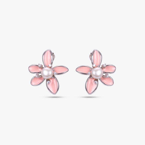 Load image 1 in gallery view. Pink Floral Pearl Set