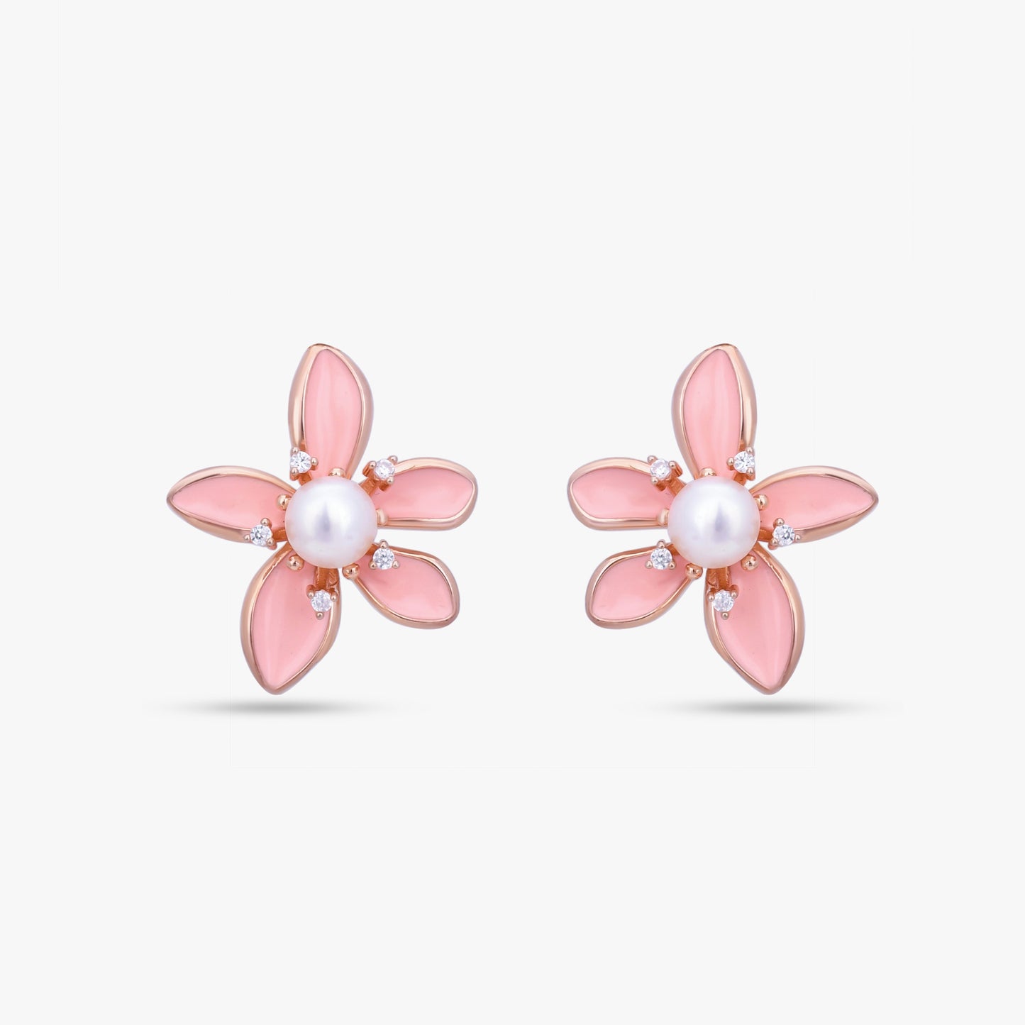 Pink Floral Pearl Set