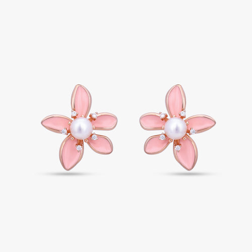 Load image 1 in gallery view. Pink Floral Pearl Set