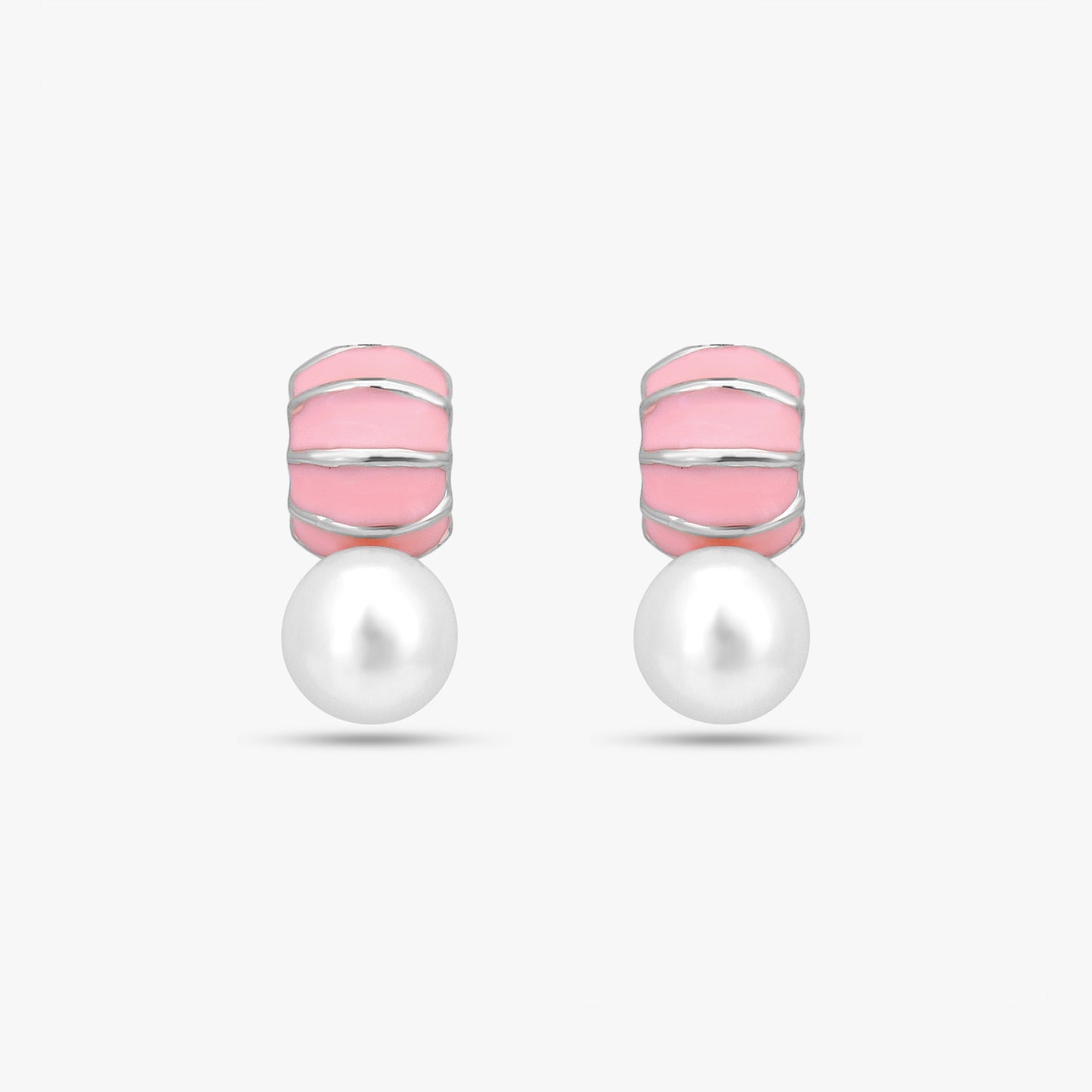 Pink Enamel Pearl Set