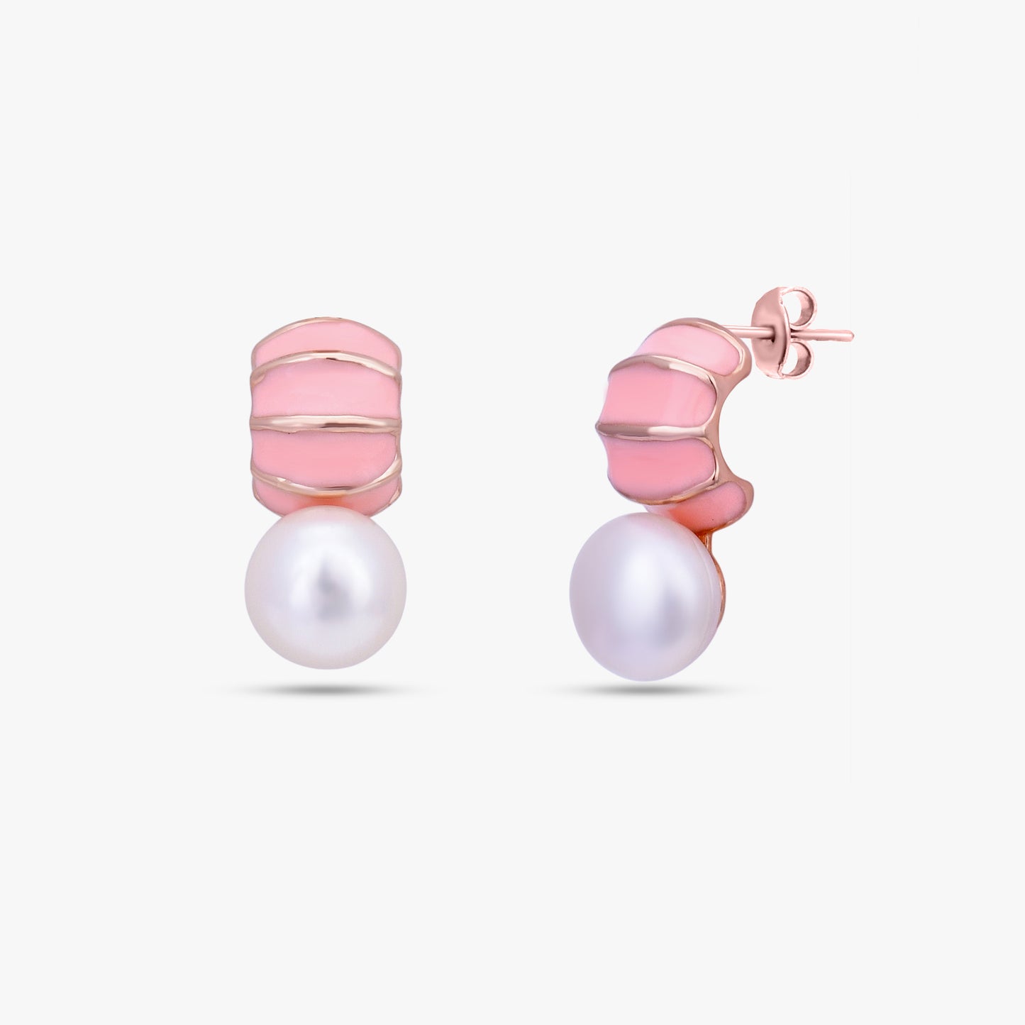 Pink Enamel Pearl Set