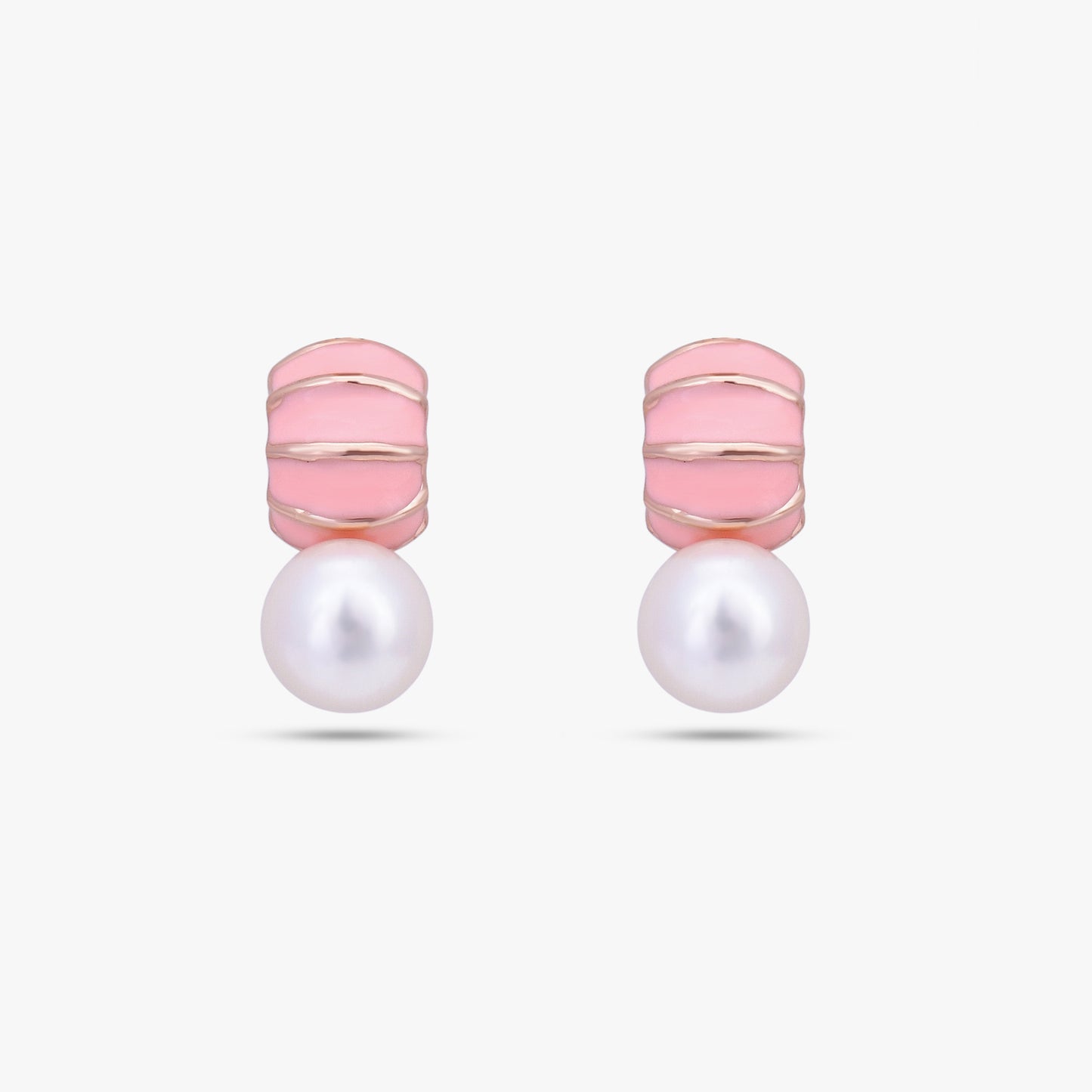 Pink Enamel Pearl Set