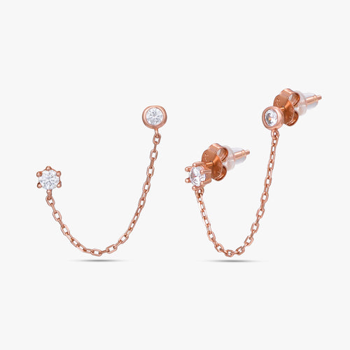 Load image 1 in gallery view. Petal & Pearl Chain Earrings