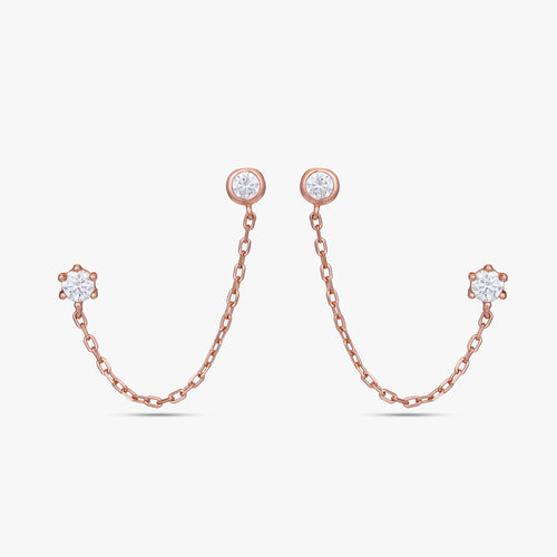 Load image 1 in gallery view. Petal & Pearl Chain Earrings