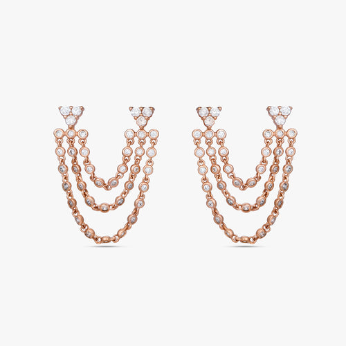 Load image 1 in gallery view. Triple-Tier Royal Drape Earrings