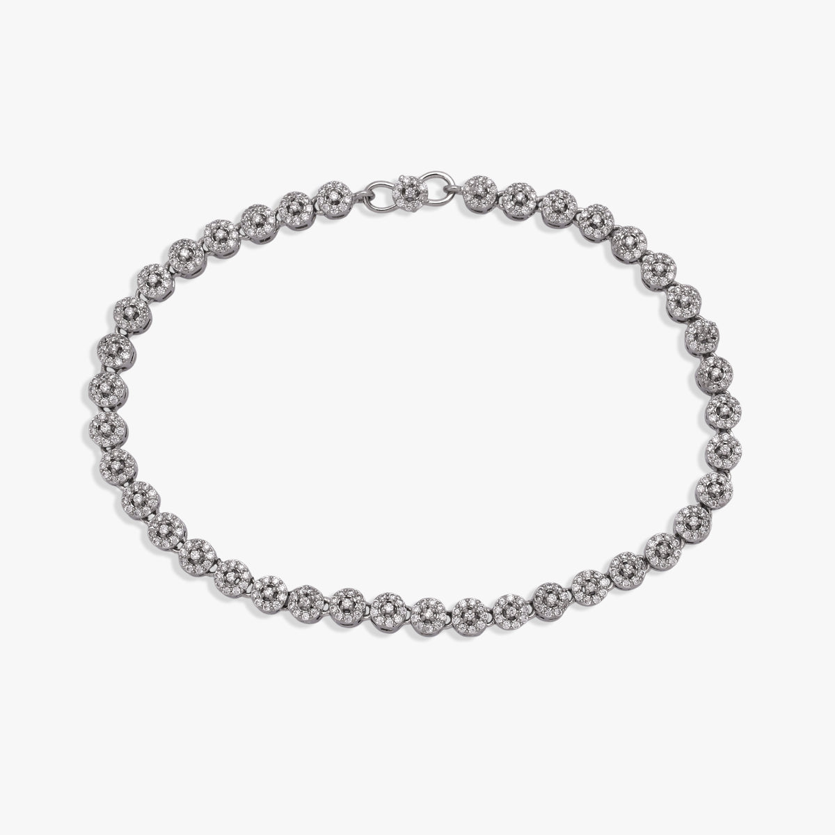 Elegant Halo Diamond Anklet