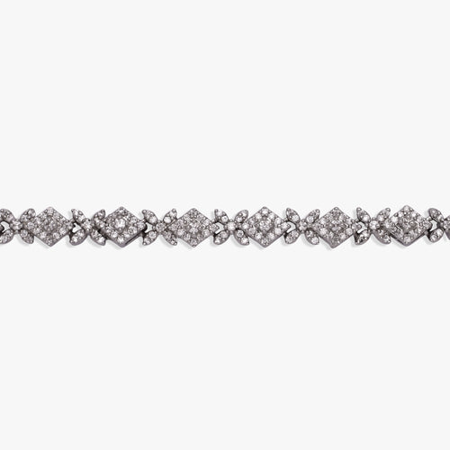 Load image 1 in gallery view. Diamond Floral Rhombus Anklet