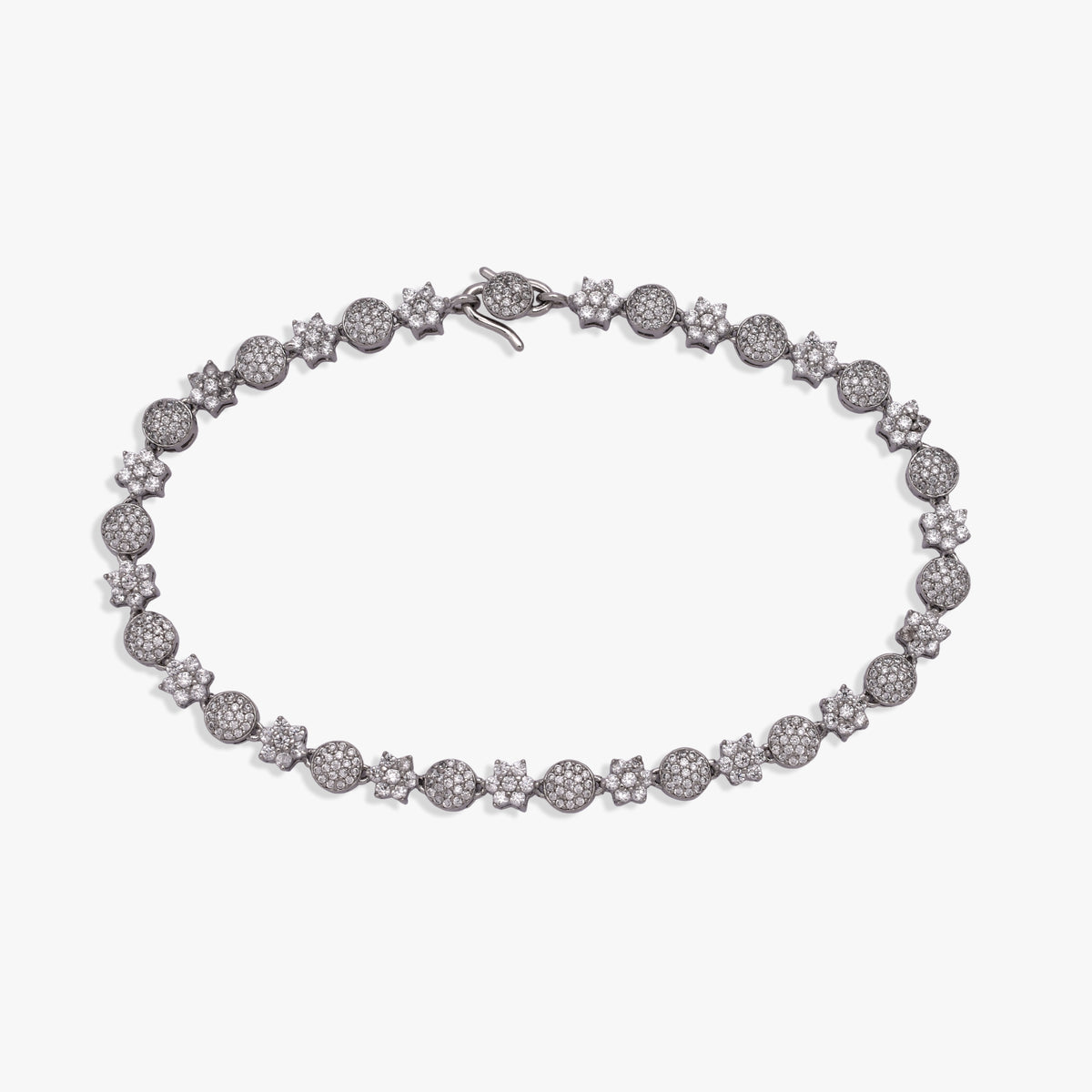 Sparkling Floral Diamond Anklet
