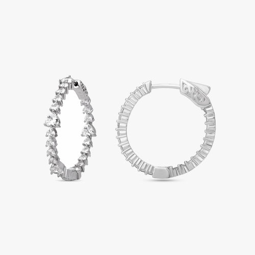 Load image 1 in gallery view. Sparkling Silver Hoop Earrings