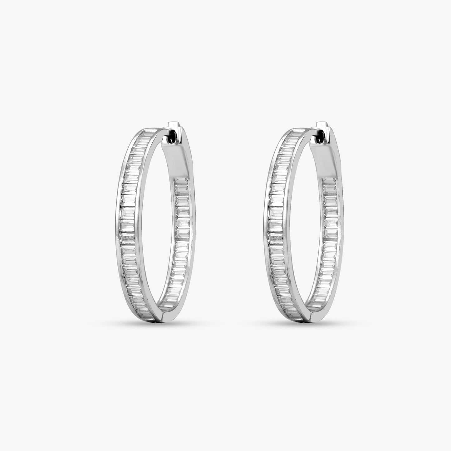 Baguette Diamond Hoop Earrings