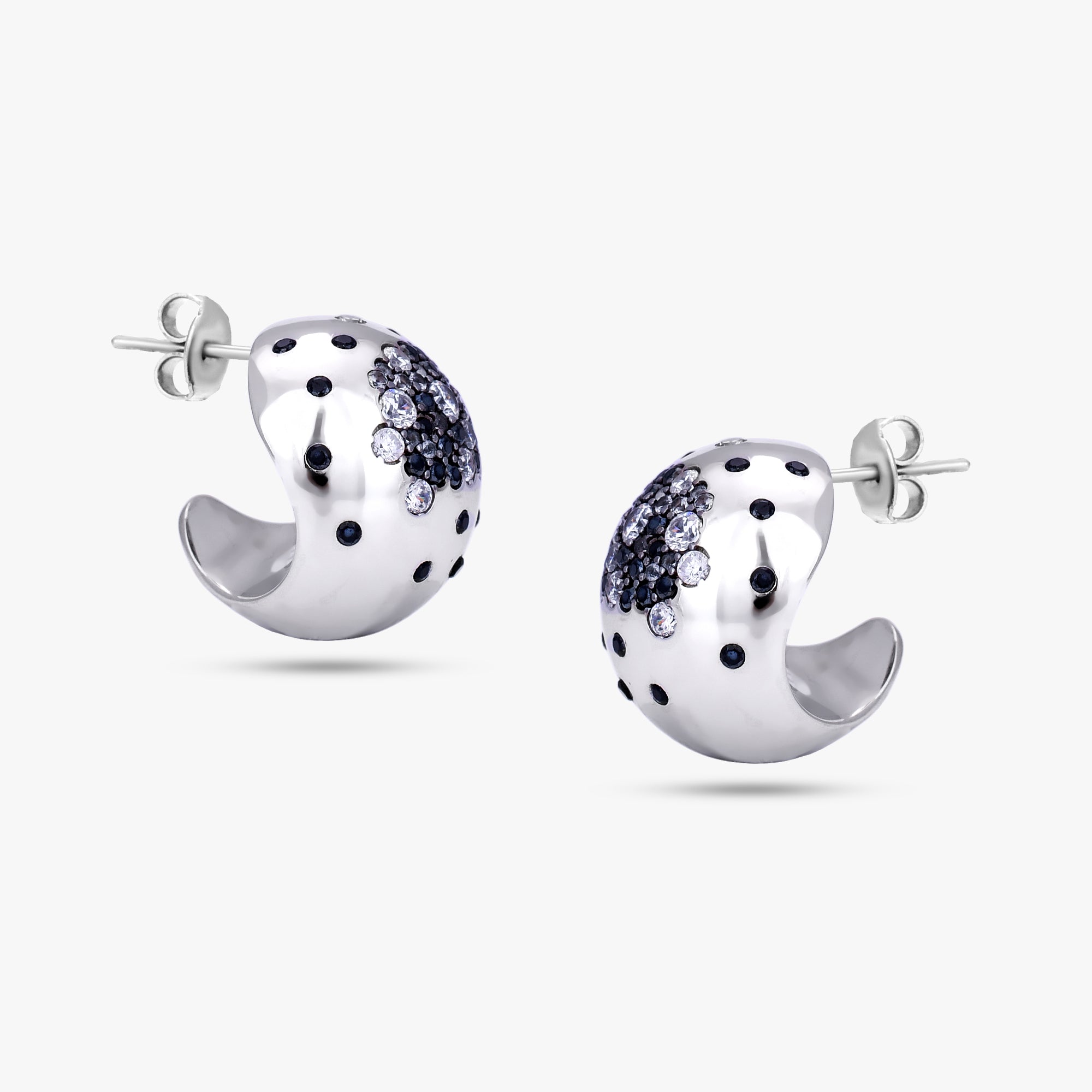 Black to White Pave Earrings